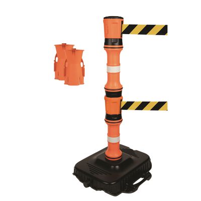 Seton EasyExtend Safety Barrier - Double Yellow/Black Tape Head Units, Post & Base Kits