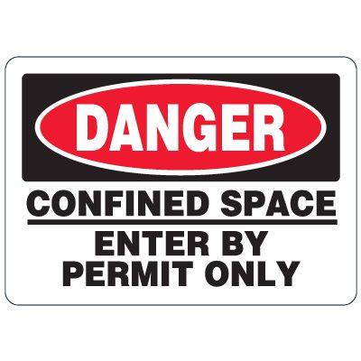 Eco-Friendly Signs - Danger Confined Space Enter by Permit Only