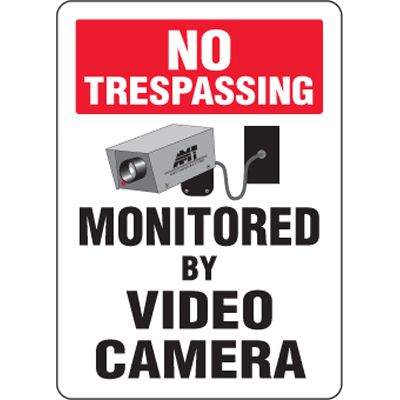Eco-Friendly Signs - No Trespassing Monitored by Video Camera
