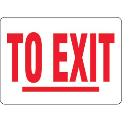 Eco-Friendly Signs - To Exit