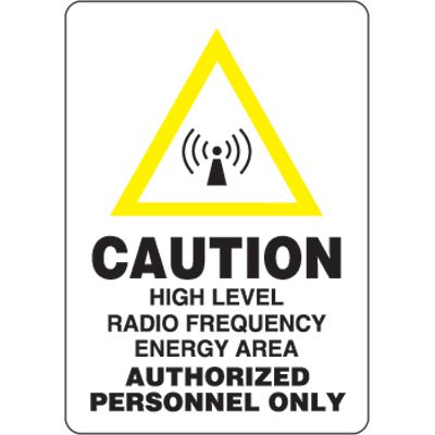 Eco-Friendly Signs - Caution High Level Radio Frequency