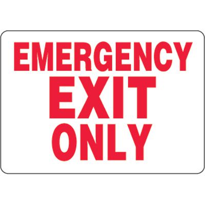 Eco-Friendly Signs - Emergency Exit Only