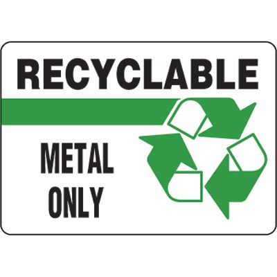 Eco-Friendly Signs - Recyclable Metal Only