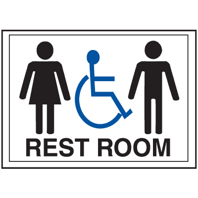 Economy Front Office Signs - Rest Room/Handicap