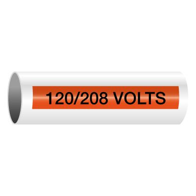 120/208 Volts - Self-Adhesive Electrical Markers