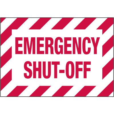 Electrical Warning Labels - Emergency Shut-Off