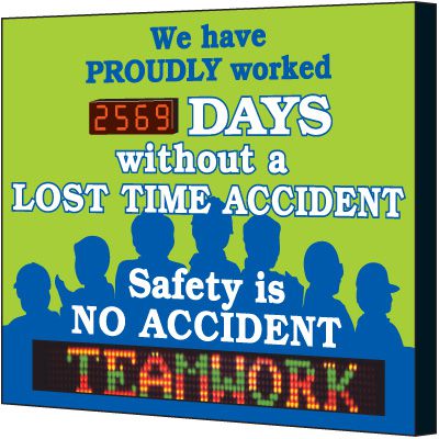 Electronic Safety Scoreboard - Proudly Worked Without Lost Time