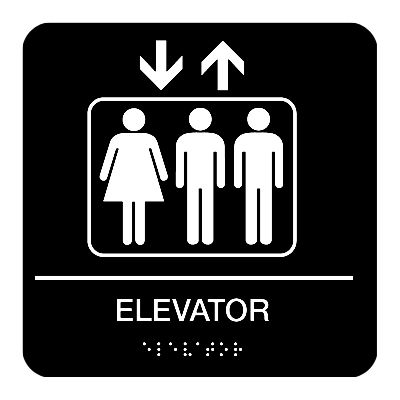 Elevator - Graphic Braille Signs