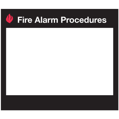 Emergency Evacuation Insert Frames- Fire Alarm Procedures
