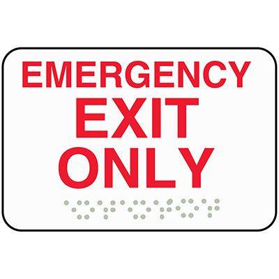 Emergency Exit Only ADA Sign