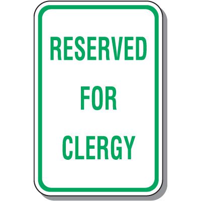Employee Parking Signs - Reserved For Clergy