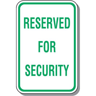 Employee Parking Signs - Reserved For Security