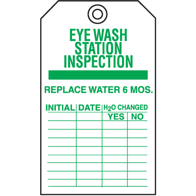 Safety Inspection Tags - Eye Wash Station