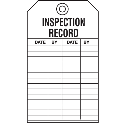 Safety Inspection Tags - Inspection Record
