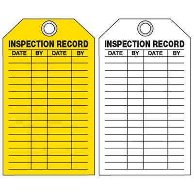 Equipment Inspection Ultra-Tags - Inspection Record
