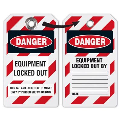 Equipment Locked Out Tag - Heavy Duty Plastic Tag Lockout Tag