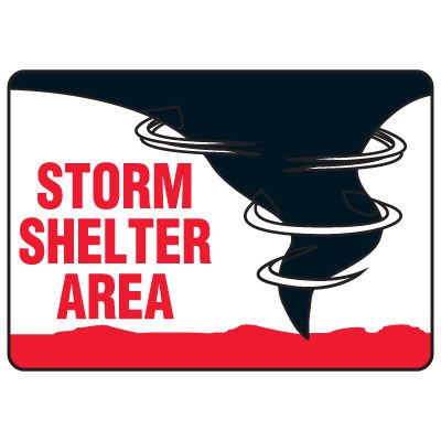 Evacuation & Shelter Signs - Storm Shelter Area
