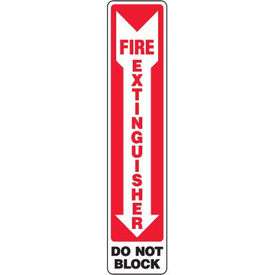 Slim-Line Fire Extinguisher Do Not Block Signs