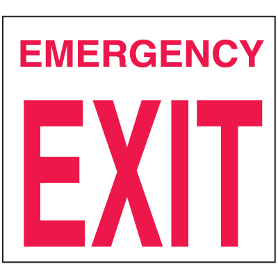 Emergency Exit Sign - Polished Plastic Sign