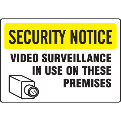 Extra Large Restricted Area Signs - Security Notice Surveillance In Use