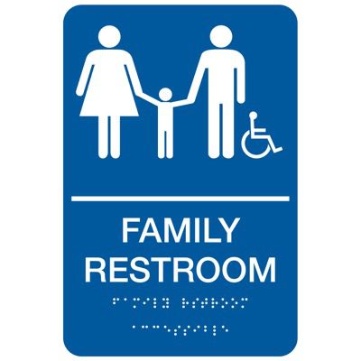 Family Restroom/Accessibility - Economy Braille Signs