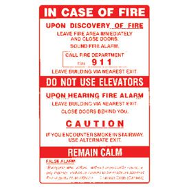 Fire Emergency Labels - Single Stage Alarm
