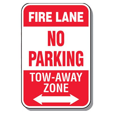 Fire Lane Signs - Fire Lane No Parking (Double Arrow)