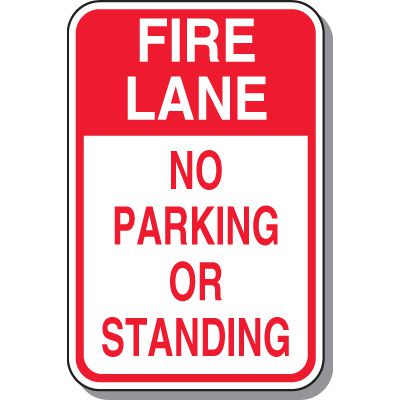 Fire Lane Signs - Fire Lane No Parking Or Standing