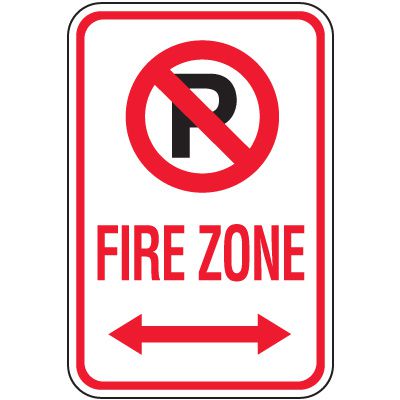 Fire Lane Signs - Fire Zone (Double Arrow)