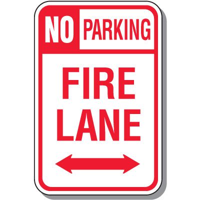 Fire Lane Signs - No Parking Fire Lane (Double Arrow)