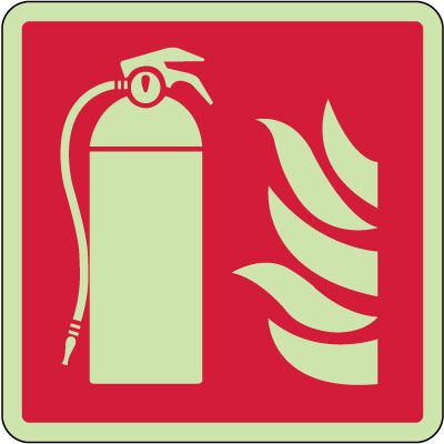 Fire Extinguisher Symbol Photoluminescent Sign