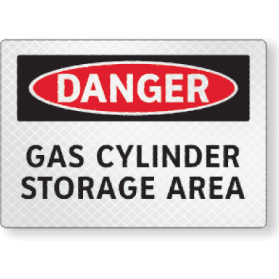 Gas Cylinder Storage Area Sign - FireFly® Reflective & Glow-in-the-Dark