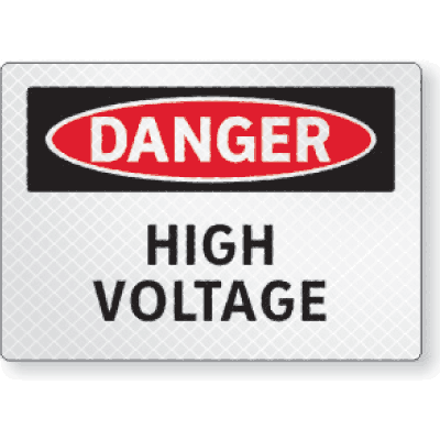 FireFly Reflective Safety Signs - Danger - High Voltage