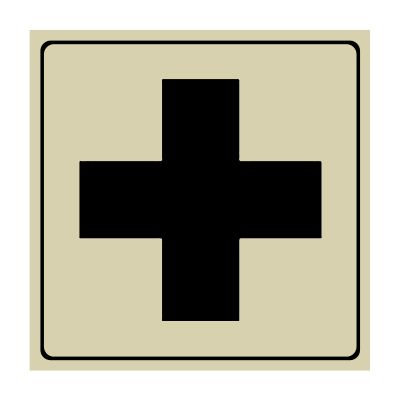 First Aid Symbol - Engraved Graphic Symbol Signs
