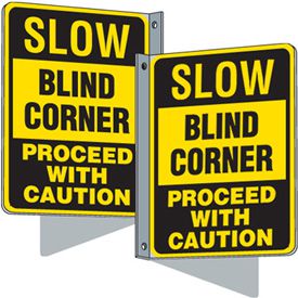 Flanged Traffic Signs - Slow Blind Corner