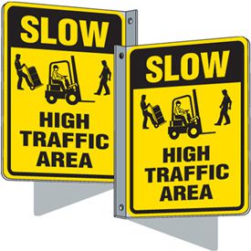 Flanged Traffic Signs - Slow High Traffic Area