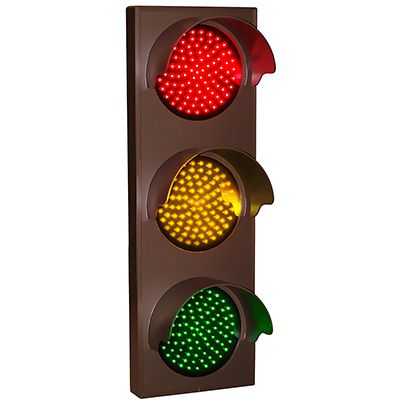 Flash Hooded Direct View Signs - Red/Amber/Green