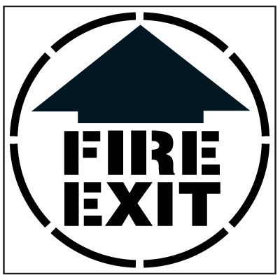Pavement Tool Floor Stencils - Fire Exit (With Arrow) S-5526 D