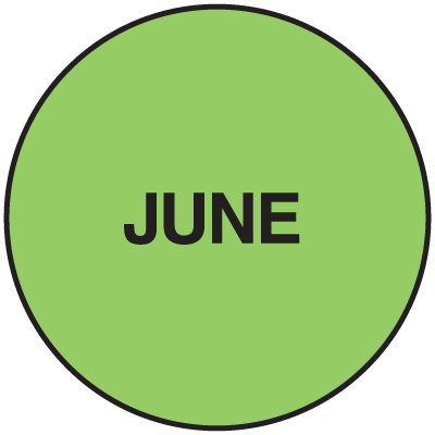 Fluorescent June Dot Labels