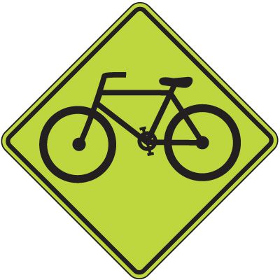 Fluorescent Pedestrian Signs - Bike (Graphic)