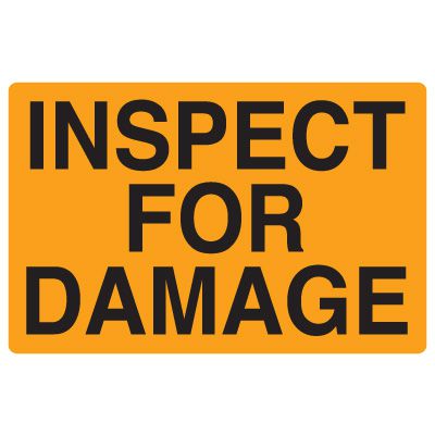 Fluorescent Warehouse & Pallet Labels - Inspect for Damage