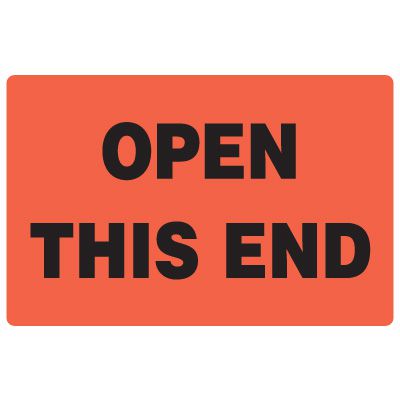 Fluorescent Warehouse & Pallet Labels - Open This End