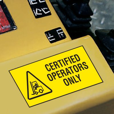 Forklift Safety Labels - Certified Operators Only