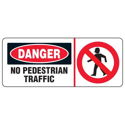 Forklift Safety Signs - Danger No Pedestrian Traffic With Symbol