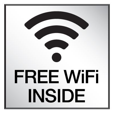 Free Wi-Fi Inside - Engraved Wi-Fi Signs