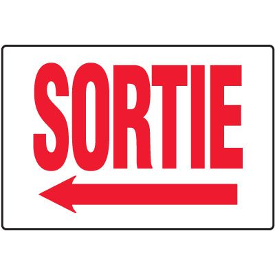 Enseignes De Sortie D'Incendie - Sortie (Fl&egrave;che Gauche)