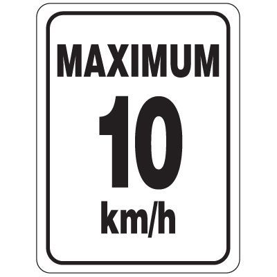 Speed Limit Sign - Maximum 10 km/h