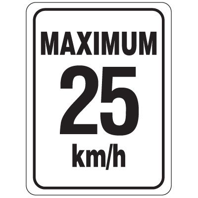 Speed Limit Sign - Maximum 25 km/h