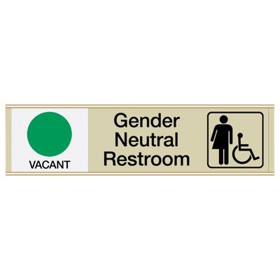 Gender Neutral Restroom Signs w/ Sliders - Vacant/Occupied