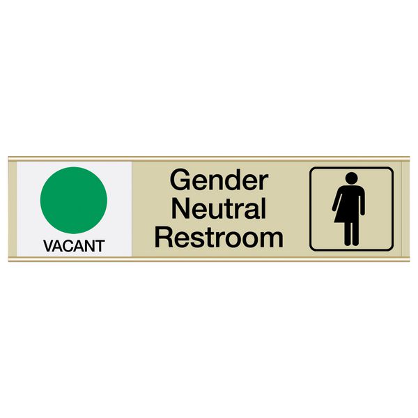 Gender Neutral Restroom Available/In Use - Engraved Restroom Sliders